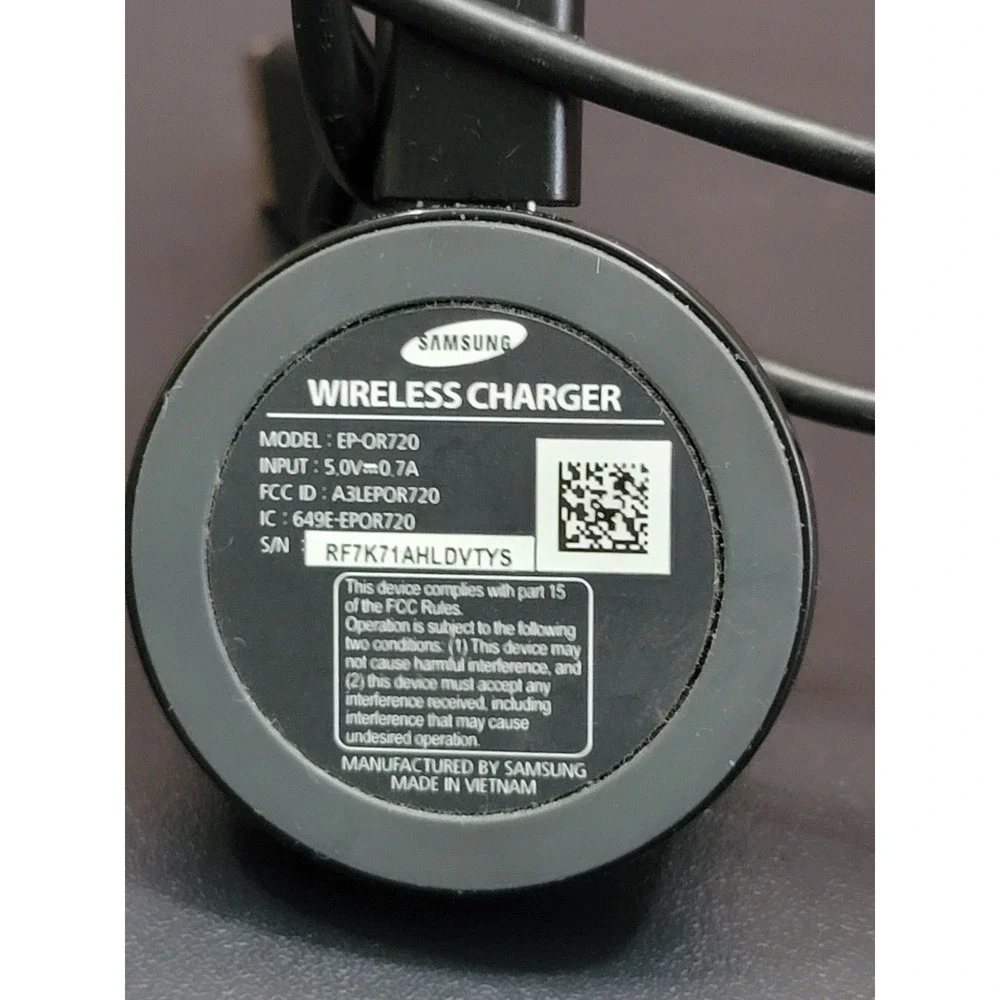 Samsung Gear S2 Wireless Charger Dock EP-OR720 Black Smartwatch Charging Cradle